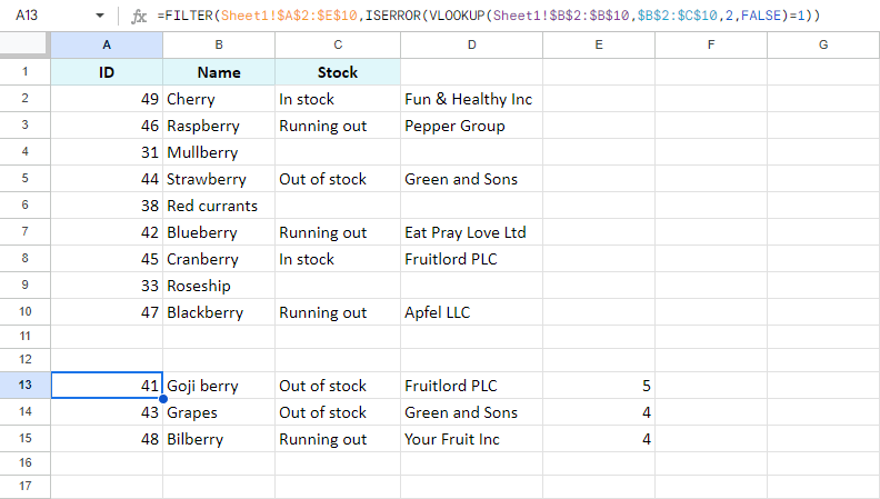 Add non-matching rows from one table to another.
