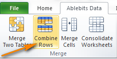 The Combine Rows Wizard add-in