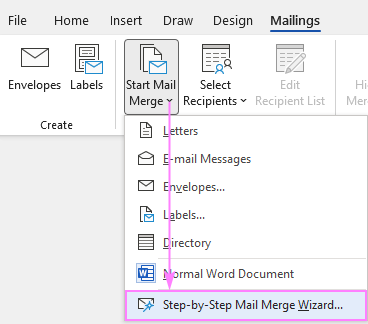 where is mail merge in outlook 365