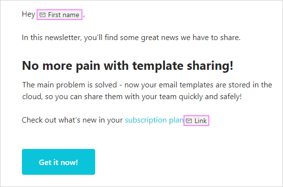 Personalize an email template using merge fields
