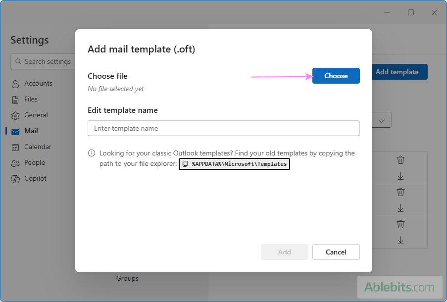 Click the Choose button.