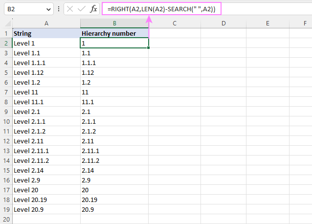 Extract multilevel numeric substrings into a separate column.
