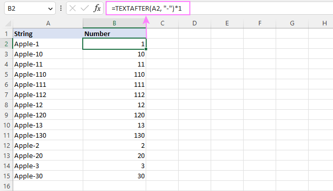 Extract a number from an alphanumeric string.