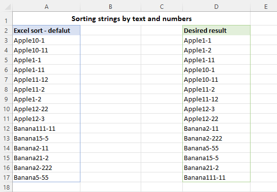 Sorting strings by text and numbers