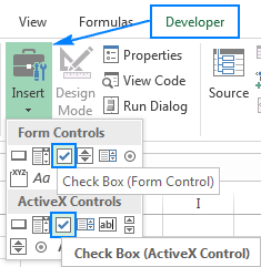 form controls vs activex controls in excel