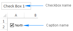 The check box name vs. caption name