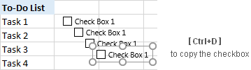 The fastest way to copy a checkbox in Excel