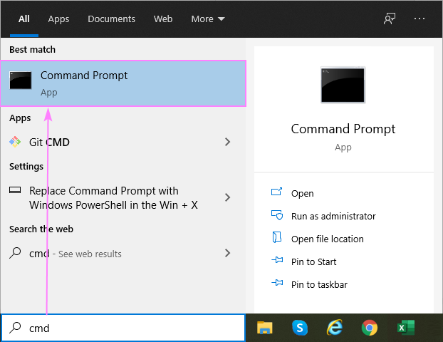 Starting the Command Prompt app