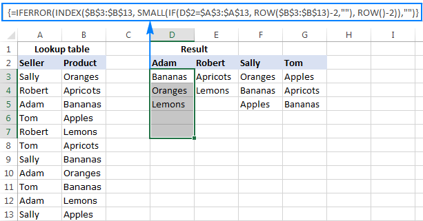 Vlookup multiple matches in Excel with one or more criteria