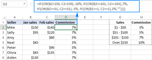 How to use but in excel