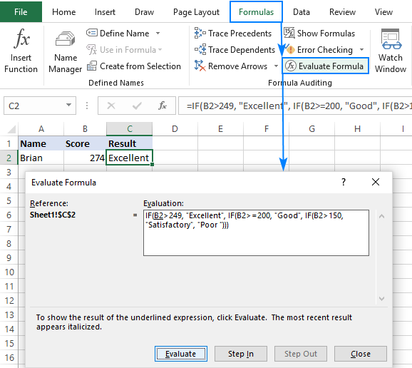 Watch the logical flow of your nested IF formula by using the Evaluate Formula feature.