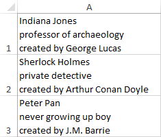 excel replace carriage return with space