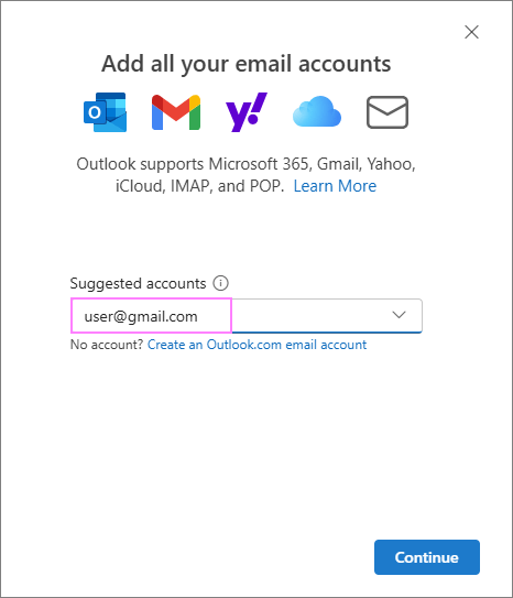 Enter your Gmail address.