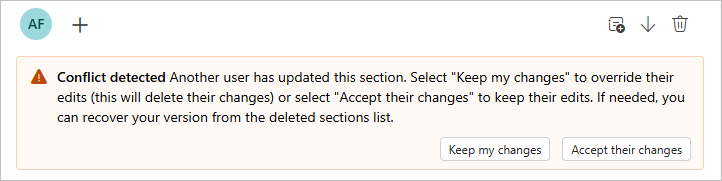 Resolving editing conflicts.