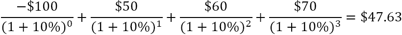 NPV calculation