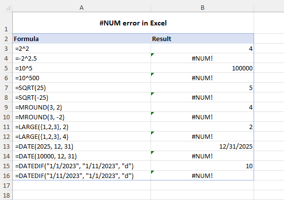 #NUM error in Excel