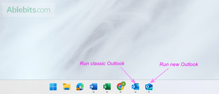 Running the old and new Outlook side by side.