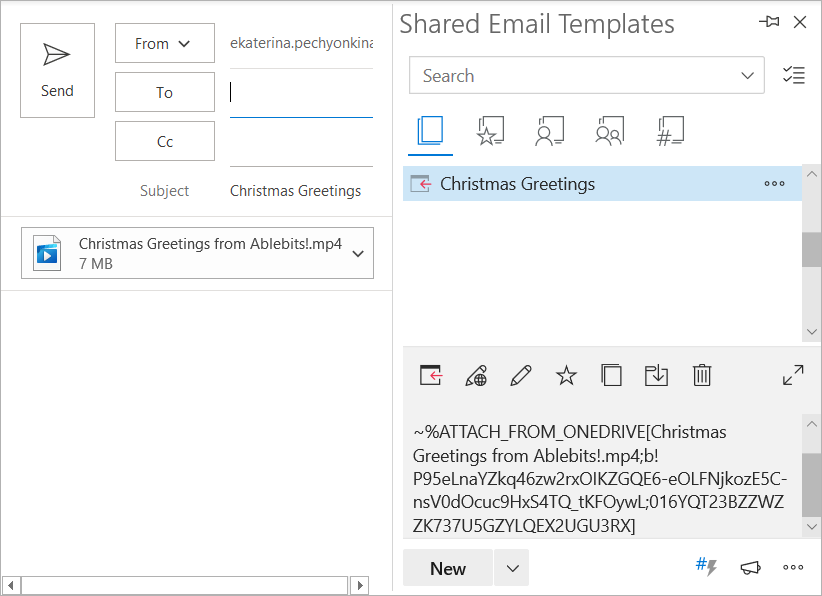 Прикрепление файла к электронной почте Outlook с помощью макроса