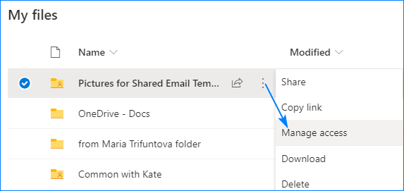 Manage access to OneDrive folder