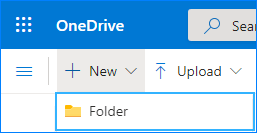 Create new folder in OneDrive