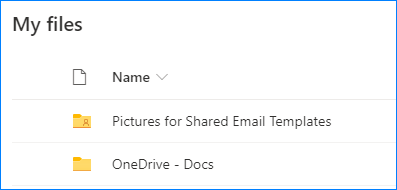 How does a shared folder in OneDrive look like