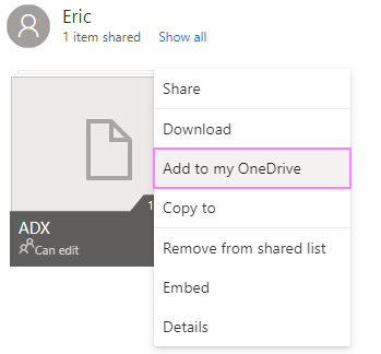 Add a shared folder to your OneDrive