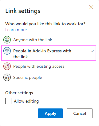 Share OneDrive items with people in your organization