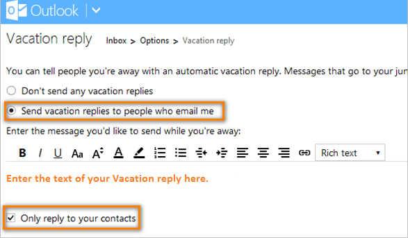 Out of office auto response in Outlook without Exchange ...