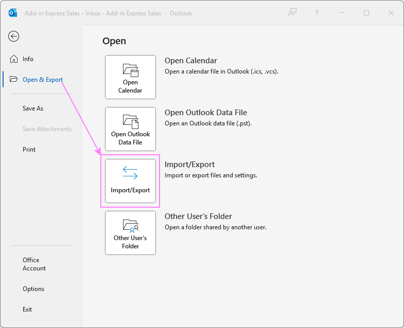 Run Outlook's Import/Export wizard.