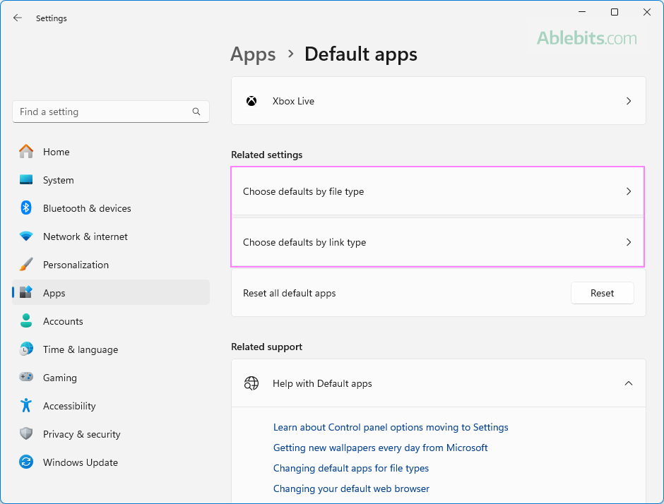 Choose the default browser by file and link type. Choose the default browser by file and link type.