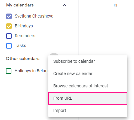 How to share Outlook calendar with Google