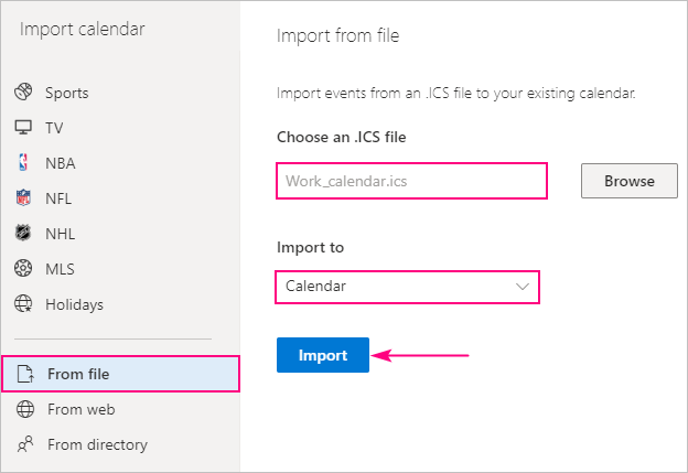 Share and publish calendar in Outlook Online and Outlook com