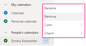 Edit or remove a shared calendar.