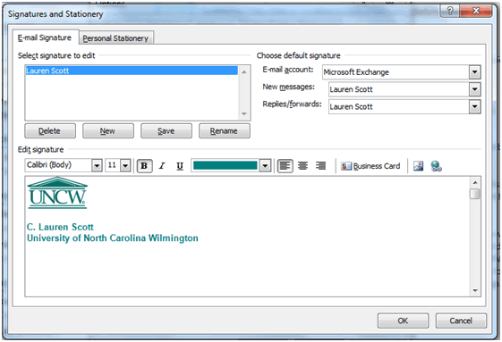 add email signature in outlook 2010