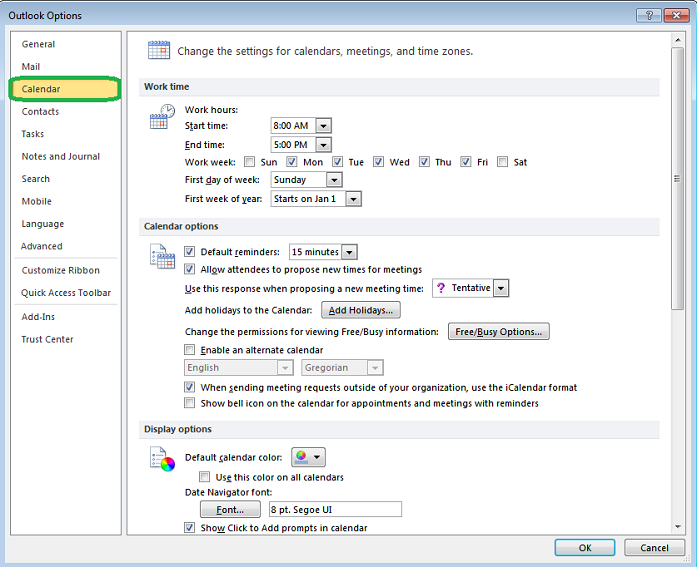 outlook private appointment column field