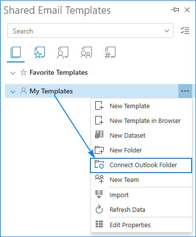 Connect folder with drafts to Shared Email Templates.