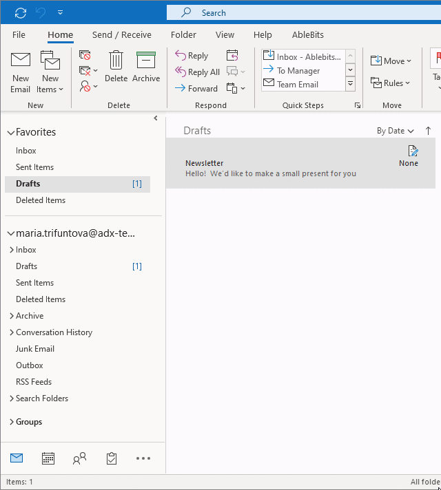 export a folder from outlook 2016