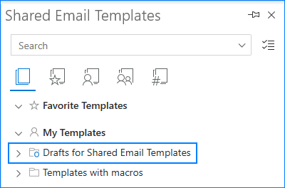 Connected Outlook folder with drafts on the add-in’s pane.