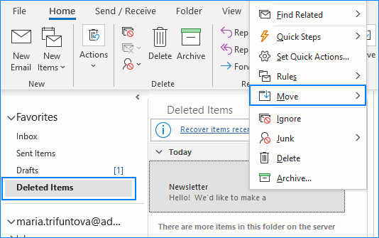 Папка drafts в outlook что это