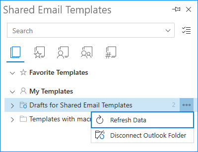 Refresh drafts in Shared Email Templates.