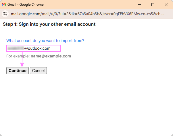 Enter your Outlook email address.