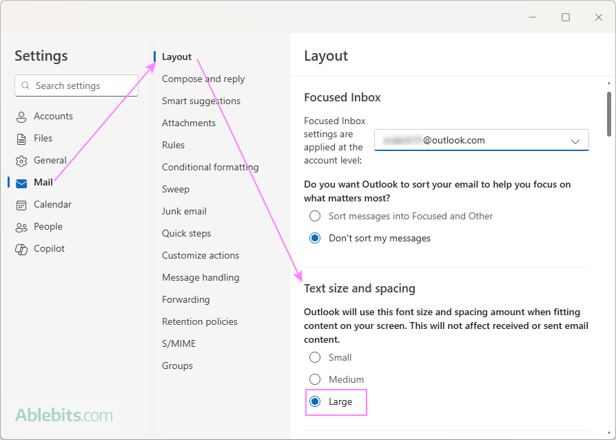 Increase the font size in the new Outlook message list. Increase the font size in the new Outlook message list.