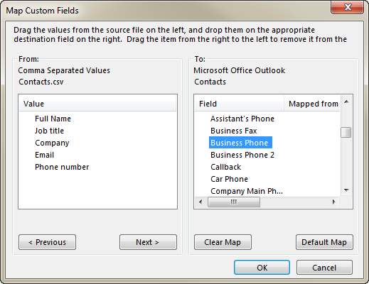 exporting contacts from outlook 2010 to excel