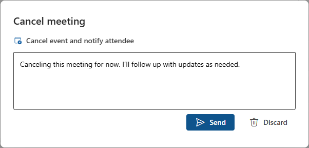 Send the cancellation notification to attendees.
