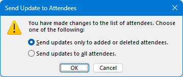 Send an update to attendees.