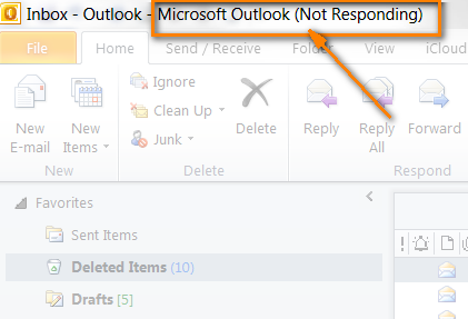 Microsoft Outlook not responding