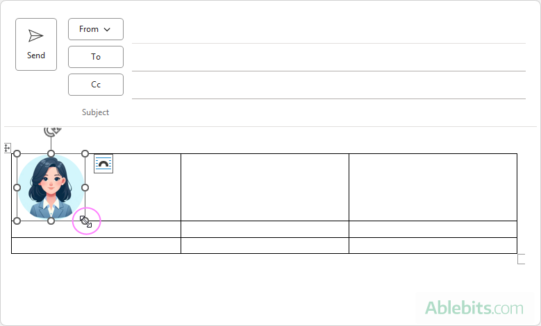 Resize the signature image if necessary.