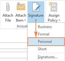 Insert an email signature into each message manually