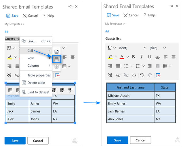 Как залить ячейку в таблице в Outlook.