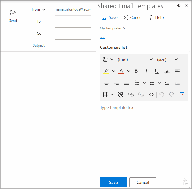 Paste pre-saved table from Excel in Outlook.